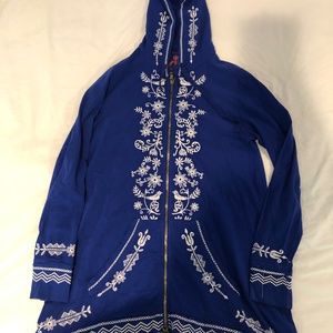 Johnny Was Embroidered Hoodie Sweatshirt